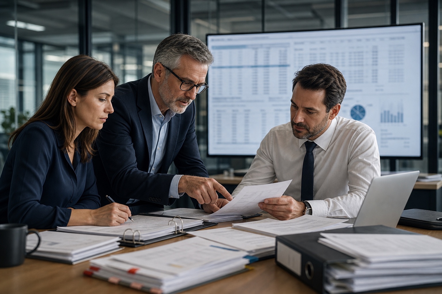 Finance team reviewing source documents during period close